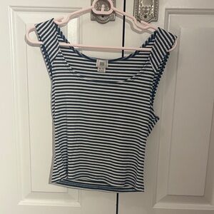 BDG Blue and White Striped Tank Top